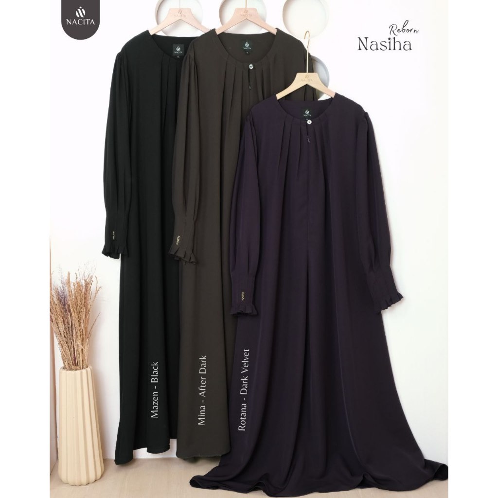 Nasiha Reborn by Nacita Gamis Abaya Syari Gamis Abaya Set Khimar Mazen Mina Rotana Kain Sultan Anti 