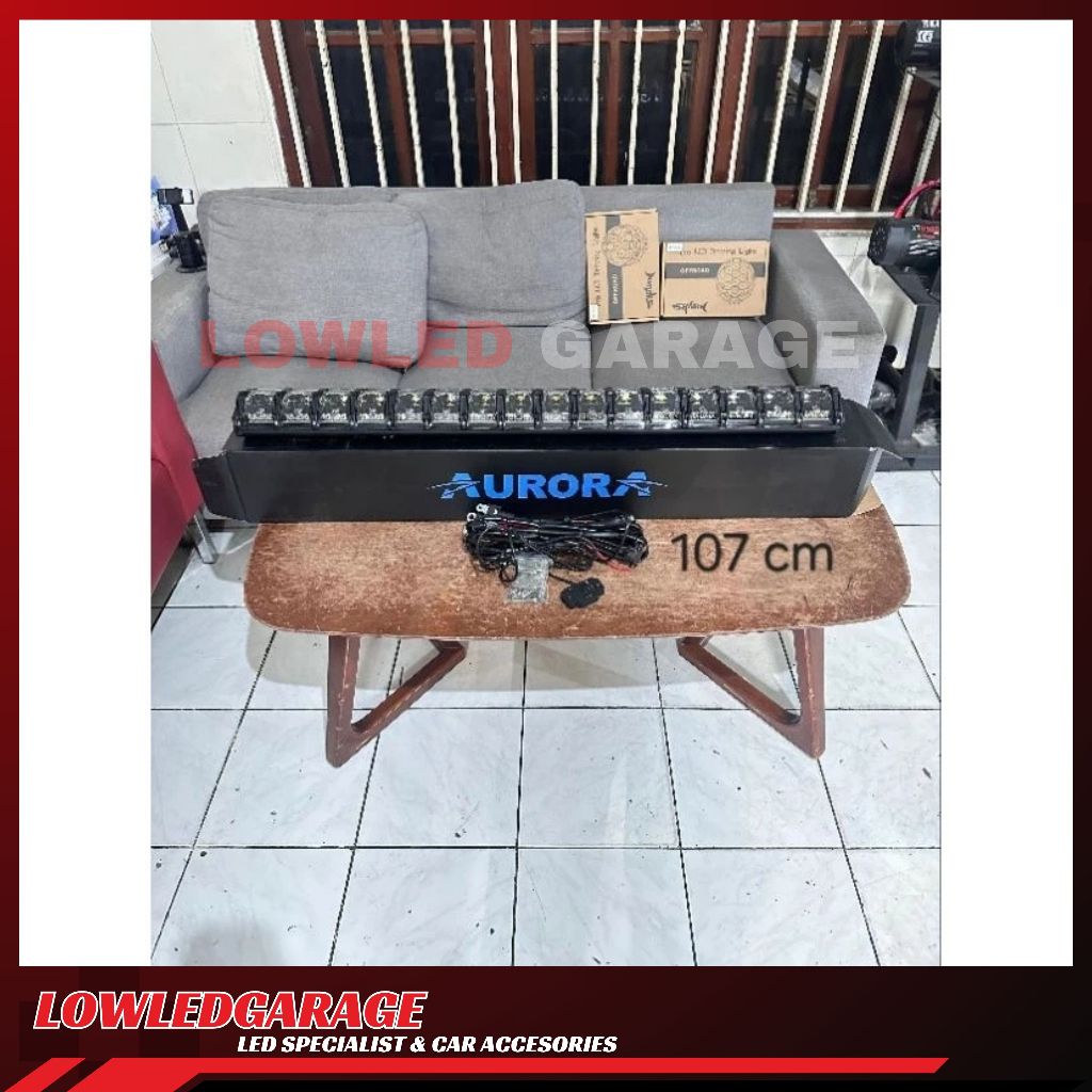 AURORA LED EVOLVE LIGHT PANJANG 107 CM LIGHT BAR HIGHT LOW BEAM DRL 6 WARNA LAMPU TEMBAM SOROY BRACK