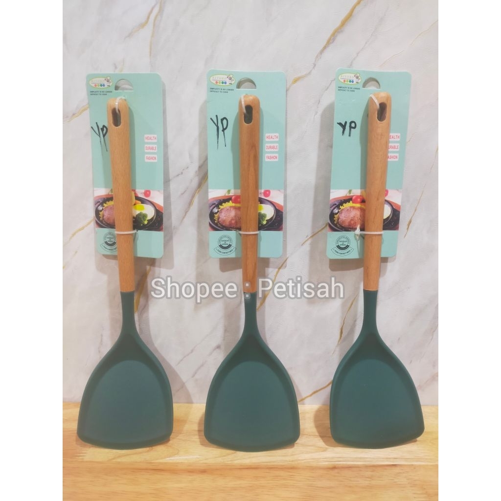 Spatula Silikon Tahan Panas Anti Lumer Kiyoko / Utensil Turner Silicon / Sendok Goreng Masak Silikon