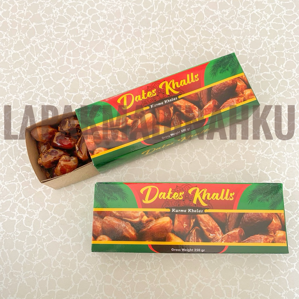 

{Feee Buble Wrap} Kurma Khalas - Kholas Saad / Albarakah 250gr khalas Kurma - kemasan kotak - Fresh