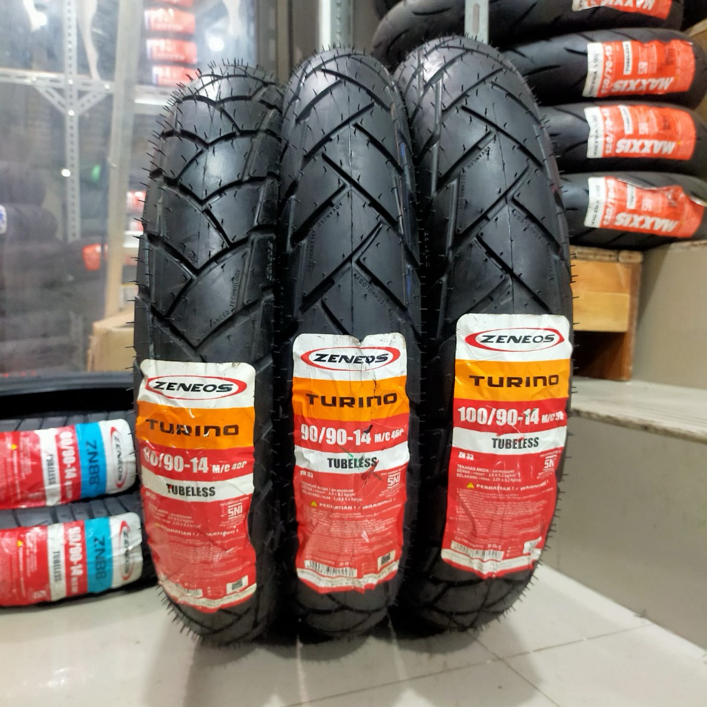 BAN LUAR TUBELESS ZENEOS TURINO RING 14 70/90-14 80/90-14 90/90-14 100/90-14 ORIGINAL 100%
