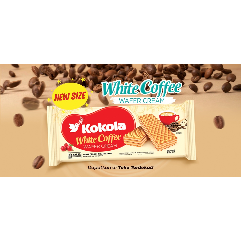 

Kokola Majestic Wafer Cream White Coffee 110gr - Biskuit Wafer Rasa Kopi Snack Cemilan Murah Enak