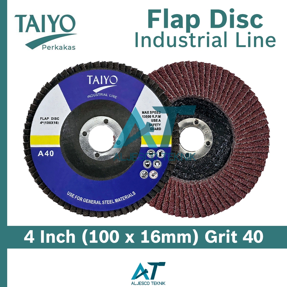 TAIYO AMPLAS SUSUN GRIT 40 FLAP DISC 4 INCH INDUSTRIAL LINE