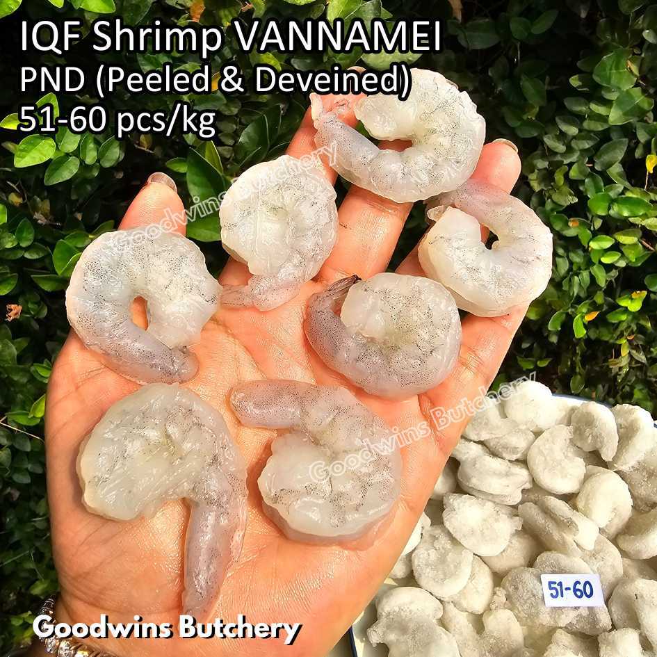 

Udang kupas 51-60pcs/kg IQF SHRIMP VANNAMEI PND (Peeled & Deveined) frozen glazing 20-30%