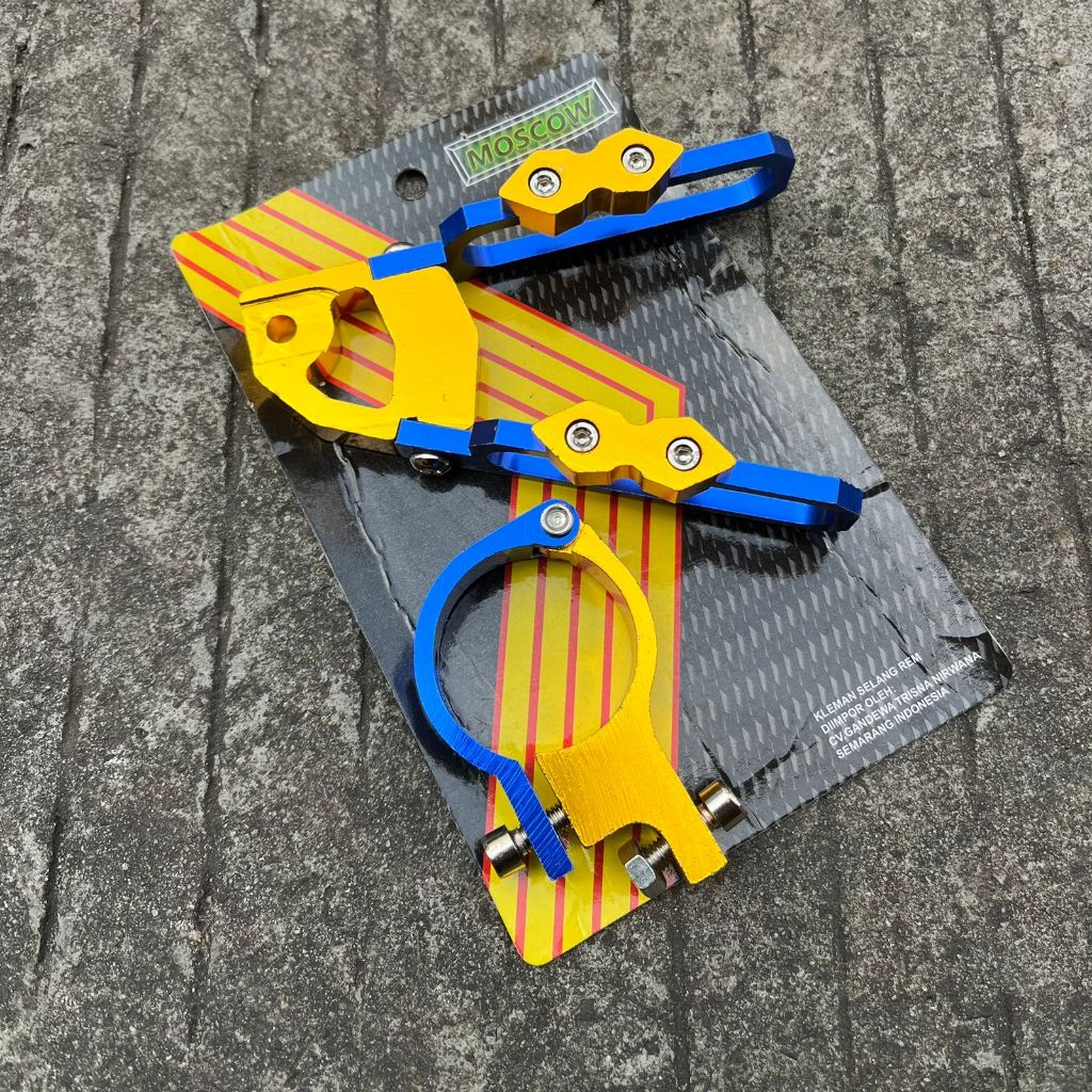 KLEMAN MODEL V FULL CNC ORIGINAL MSOCOW KLEM BREKET SELANG V WARNA TWOTONE 2TONE 2T KLEM SELANG REM 