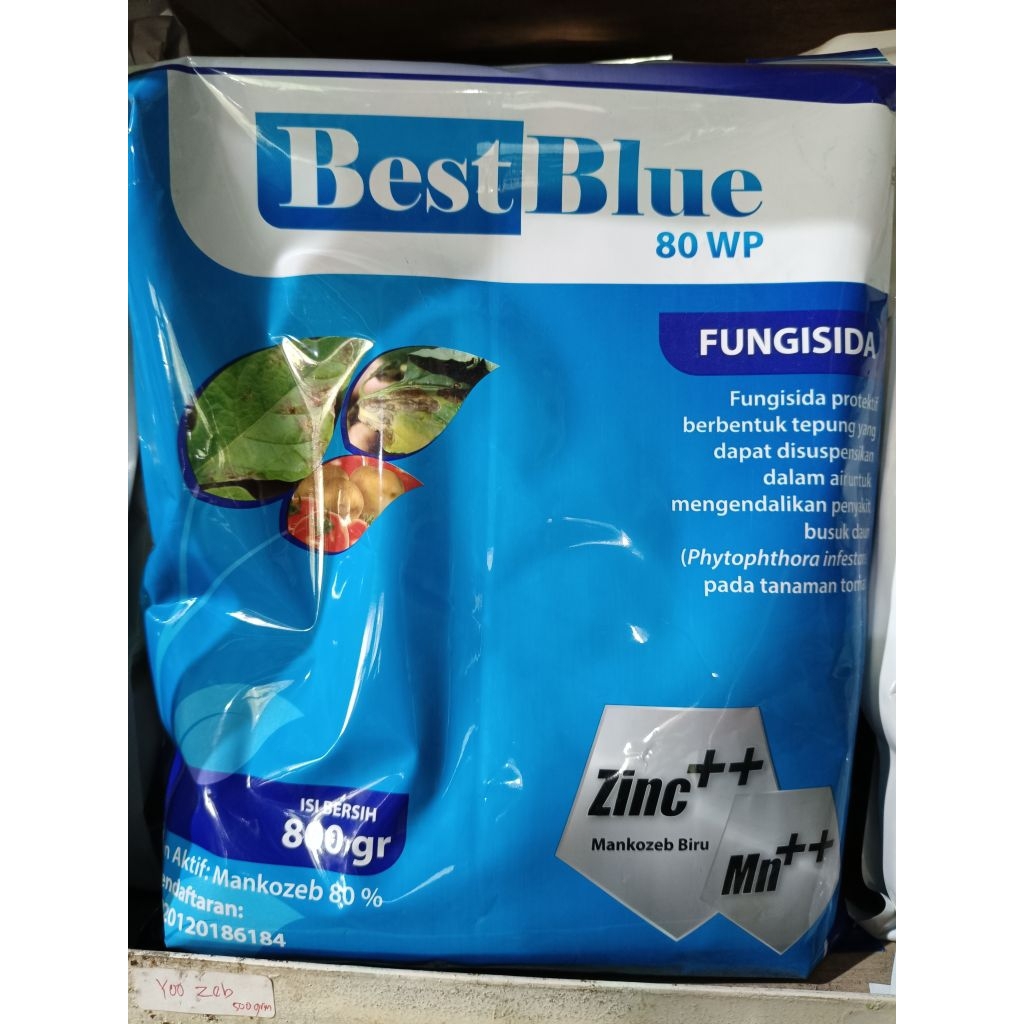 Fungisida BEST BLUE 80 WP Mancozeb Biru 800 Gr + Zinc + MN