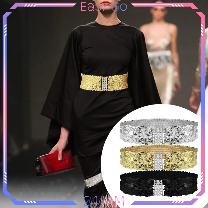 Payet Ikat Pinggang Elastis Wanita Fashion Belt Payet Pinggang Elastis Sabuk Ikat Pinggang Wanita Pa
