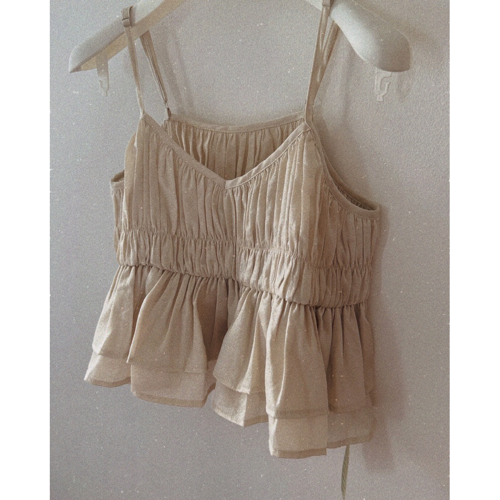 saya tales elxi ruffle tube top tanktop shimmer aland BY DAWN SONAR TOP