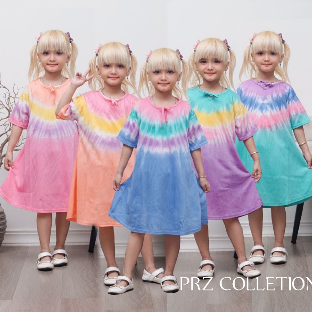 Daster Payung Kaos Pelangi Anak Perempuan Usia 1-10 Tahun Dress Anak Anak Cewek