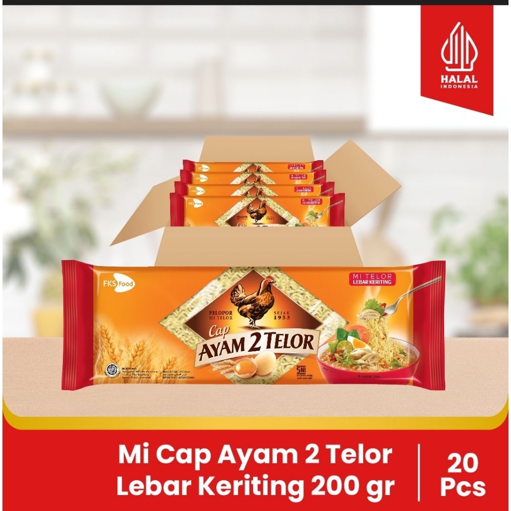 

Mi Cap Ayam 2 Telor - Lebar Keriting - 1 karton - 20 Pcs - 200gr
