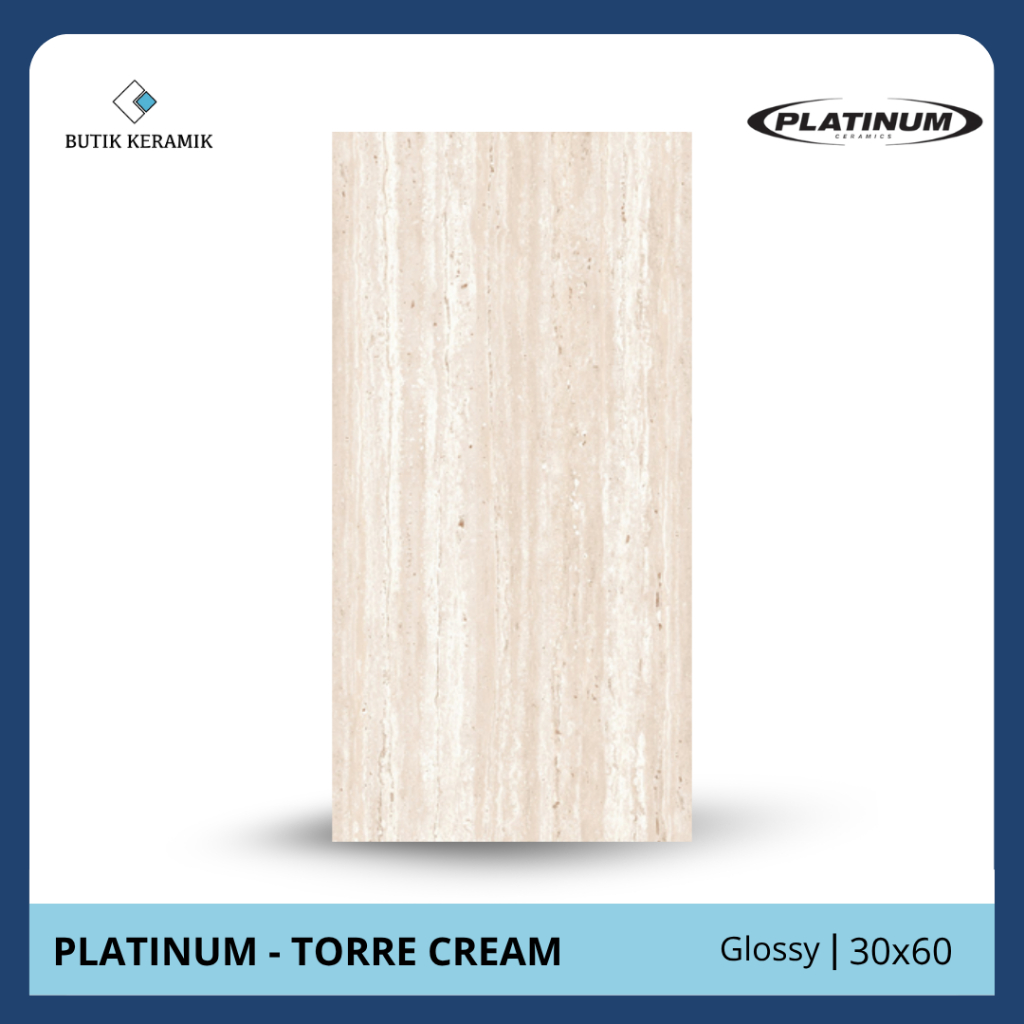 Keramik 30x60 Glossy | Platinum | Torre Grey Cream Series | Glossy | Grade A / KW 1 | Keramik Lantai