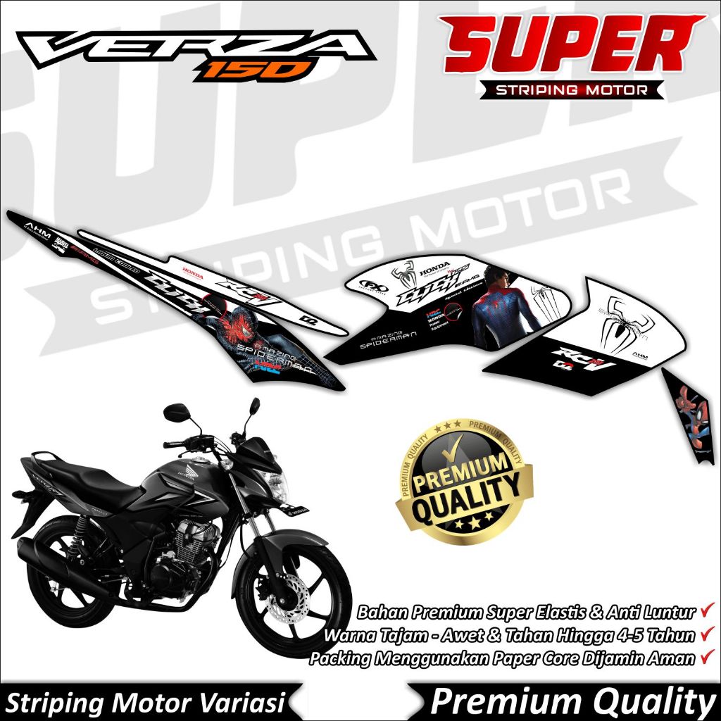 Stiker CB Verza Anti Luntur keren Striping CB Verza Striping Honda CB Verza Spiderman