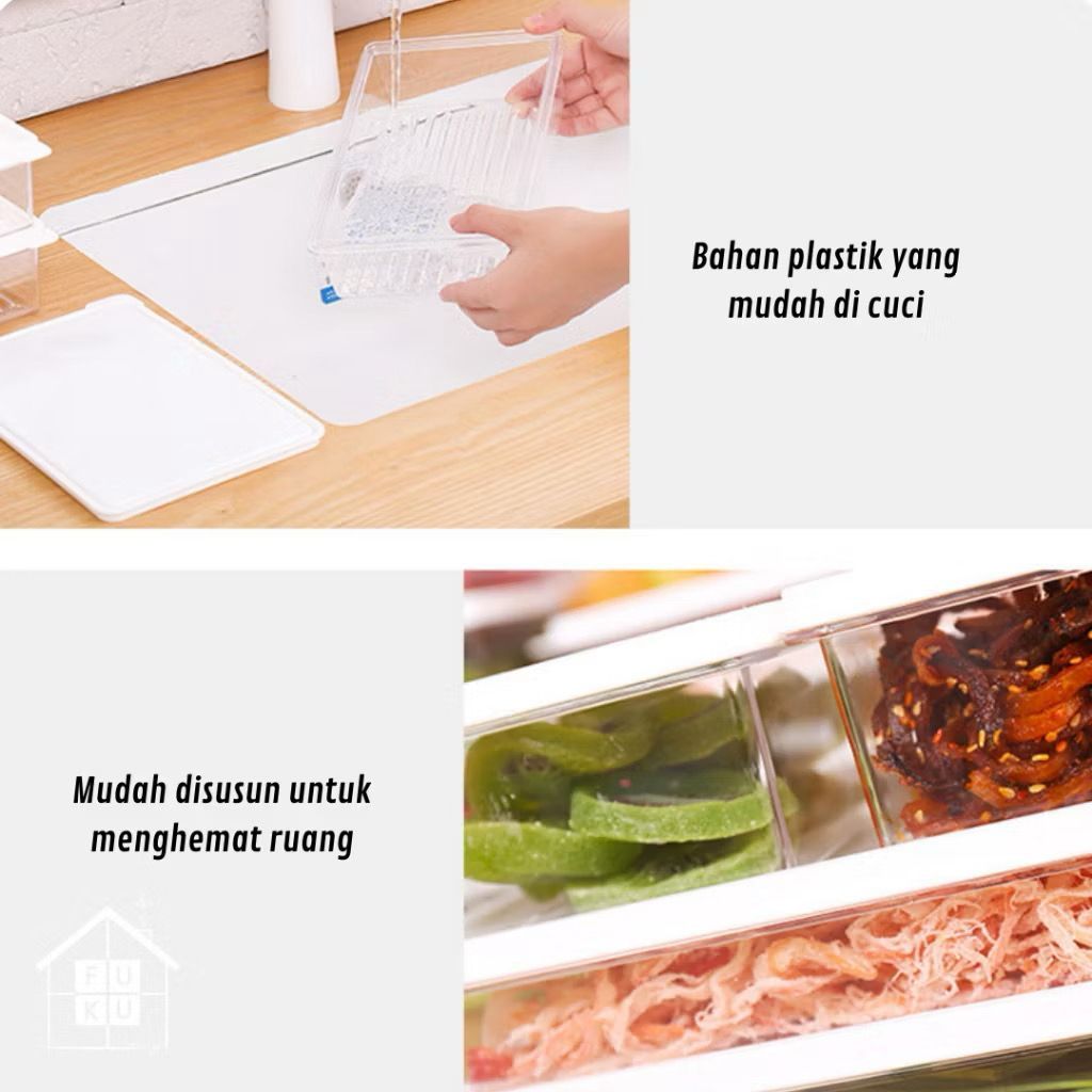 KOTAK PENYIMANAN MAKANAN SUSUN TEMPAT BUAH SAYUR FRESH STORAGE BOX