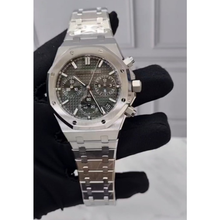 JAM TANGAN AP MAXIME SILVER BALCK DIAL SWISS AP CHRONOGRAPH SWISS APS 41MM