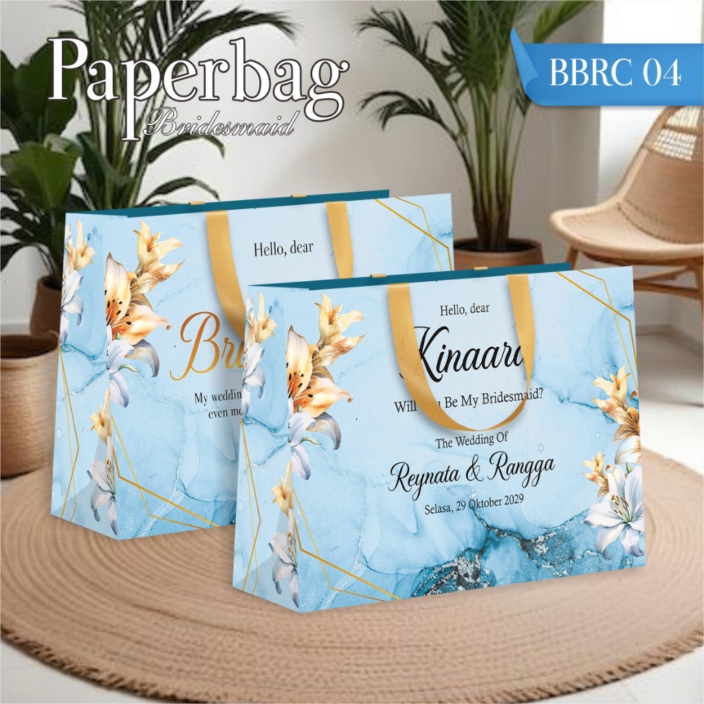 

TAS BRIDESMAID SIMPLE ELEGANT - PAPER BAG FULL COLOUR BBR 04 READY STOK