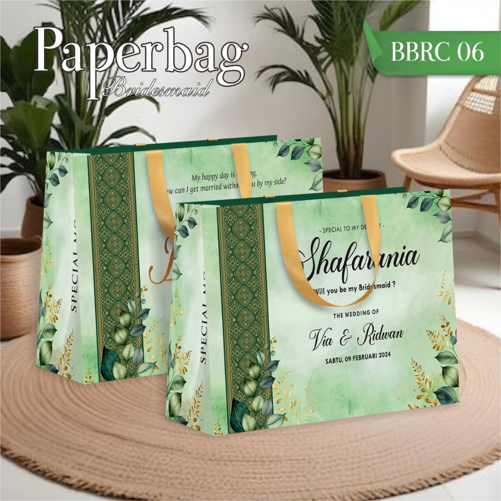 

TAS BRIDESMAID SIMPLE ELEGANT - PAPER BAG FULL COLOUR BBR 06 READY STOK