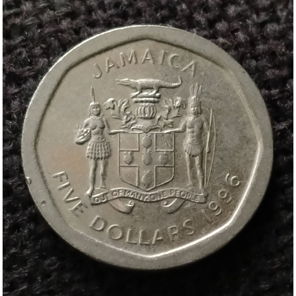 Koin Kuno Jamaica 5 Dollar 1996