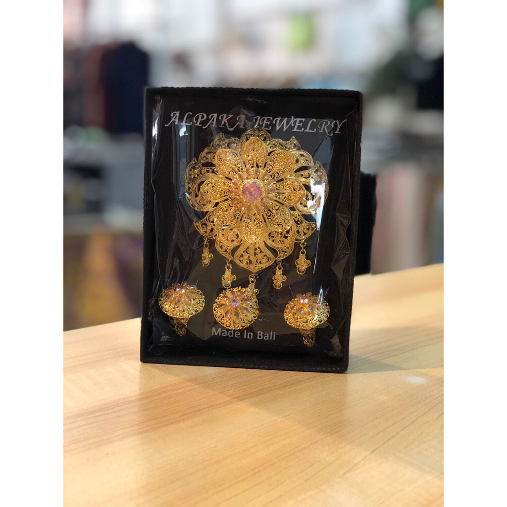 Set Bros Alpaka/Set Bros Alpaka Bali/Aksesoris Bali/Alpaka Terbaru/Alpaka Model Brosnya Besar/Alpaka