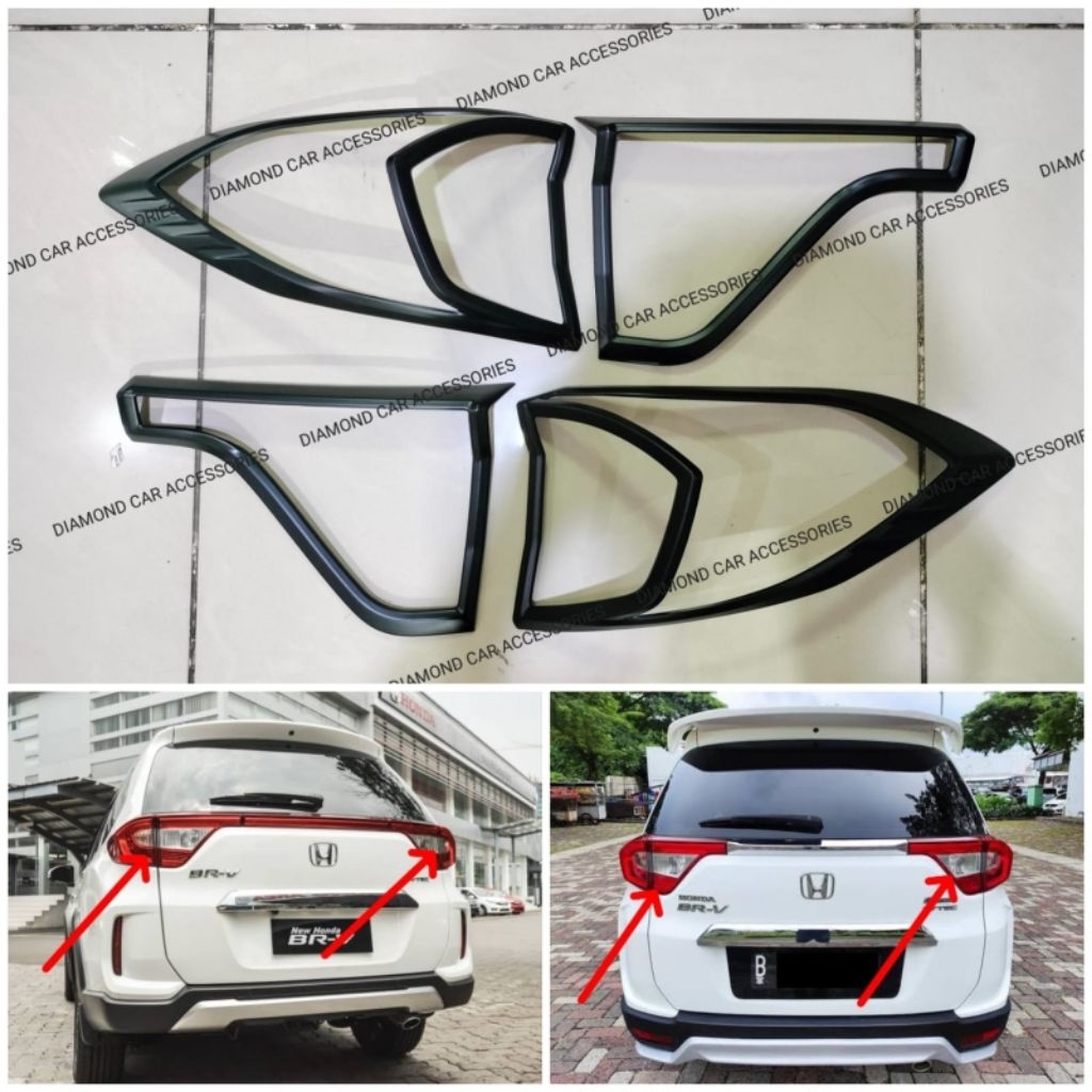 Garnis lampu belakang hitam doff Honda BRV BR-V 2017-2021