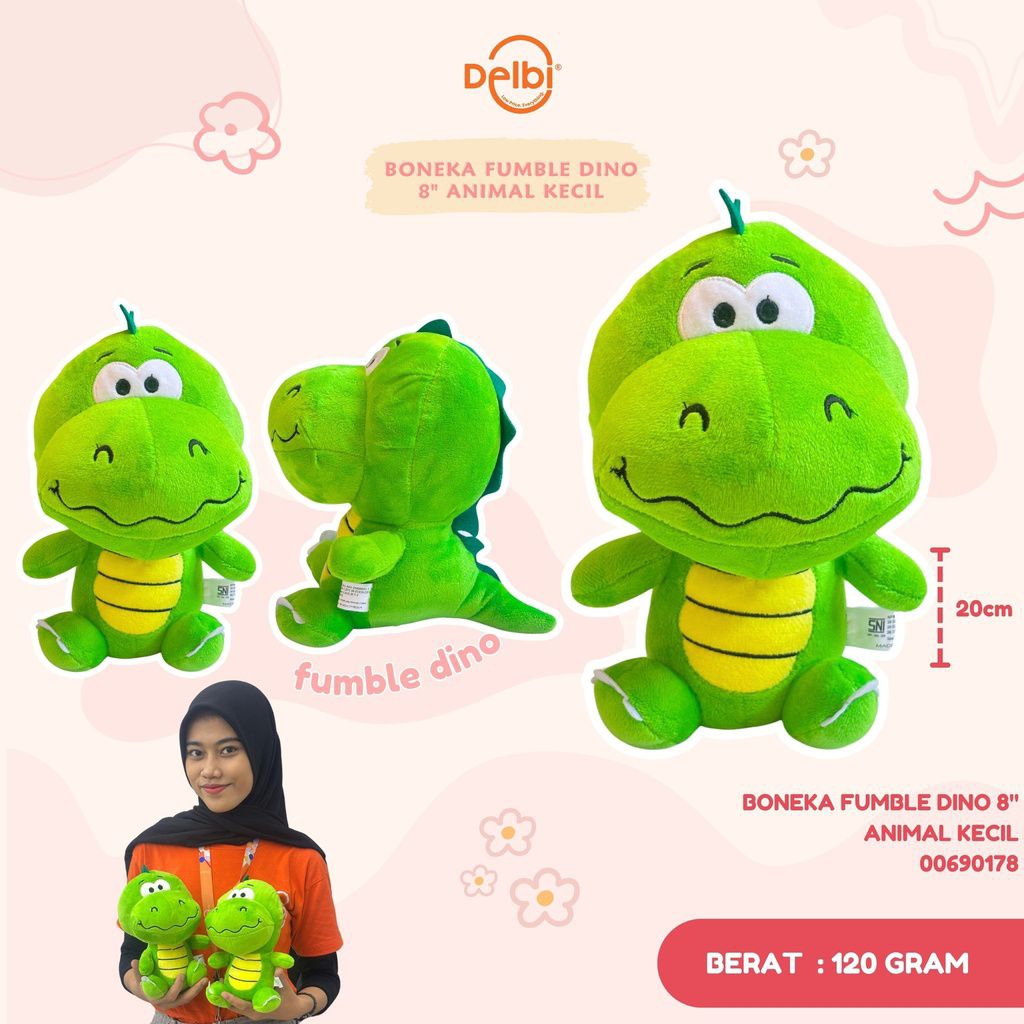 BONEKA FUMBLE DINO 8" ANIMAL KECIL

