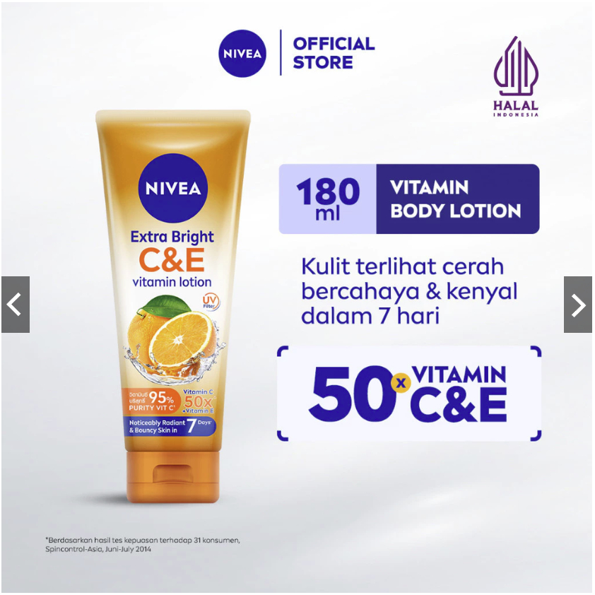 NIVEA Body Lotion Extra Bright C&E Vitamin Lotion 180ml - Handbody SPF serum UV Filter Thailand menc