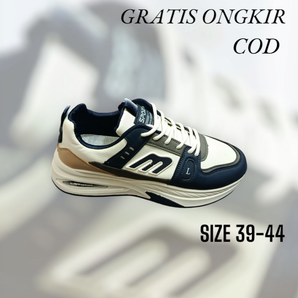 Sepatu pria sneakers import kulit sepatu pria kekinian Berkualitas