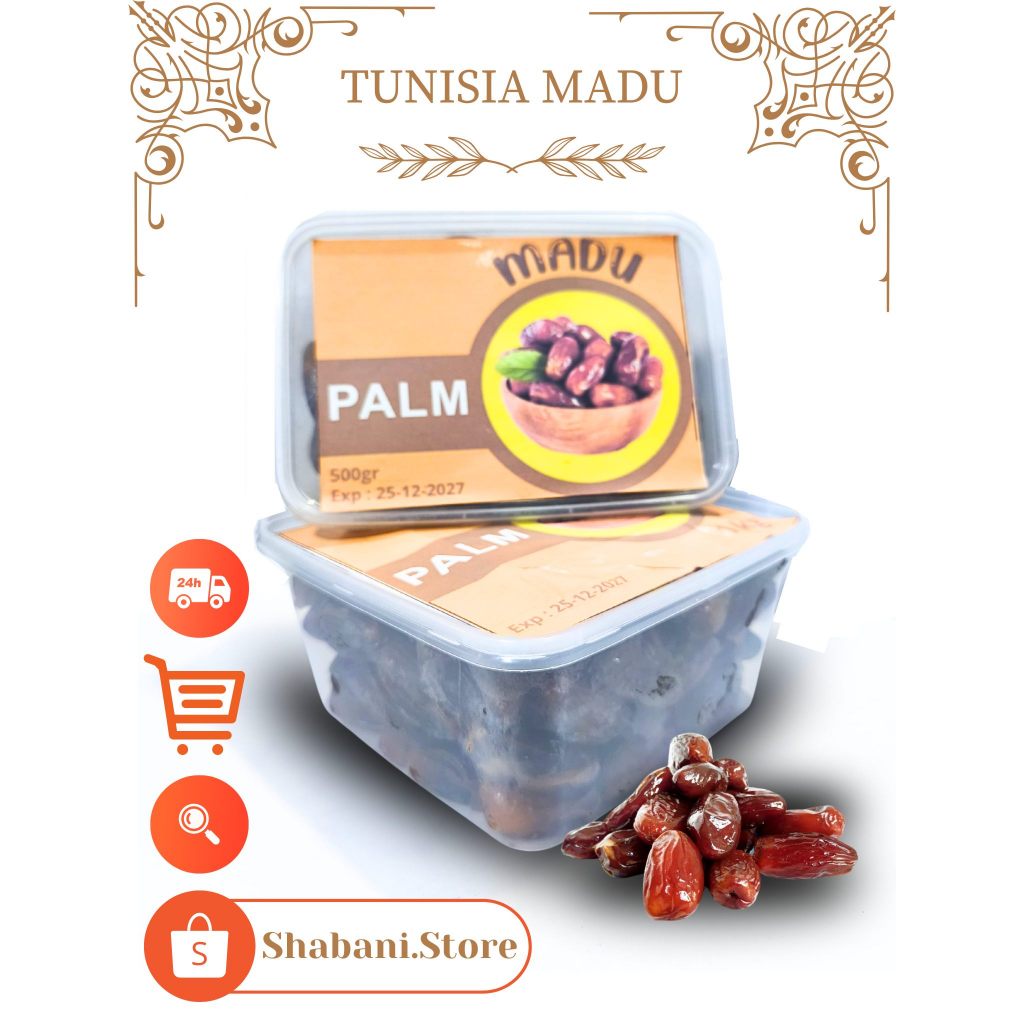 

Kurma Tunisia Madu 500 gram / Kurma Madu Basah / Kurma Tunis Madu 500gr / Shabani.Store / Elshanum