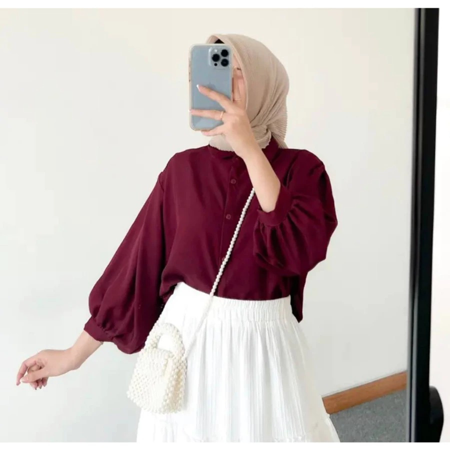 Atasan ELZE BLOUSE Katun Batwing Shirt