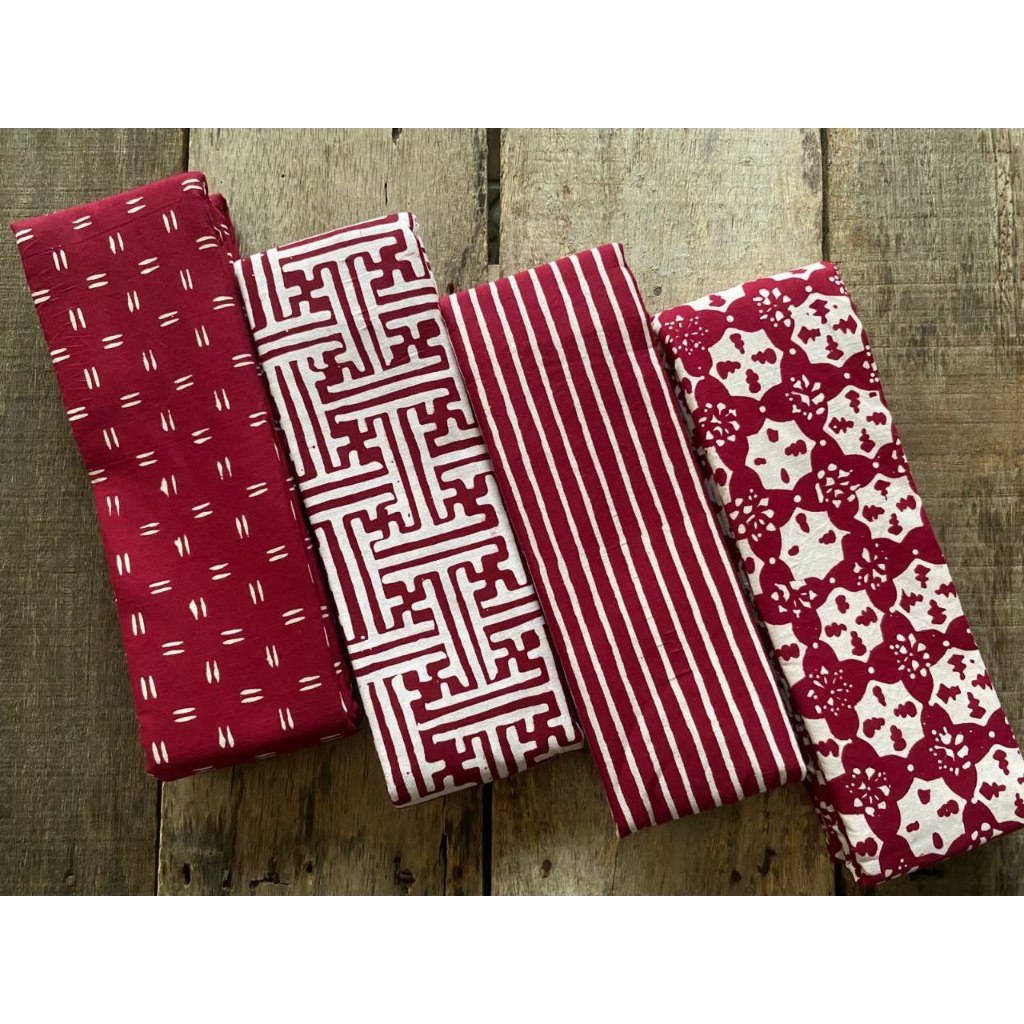 Kain Motif Bunga Merah | Kain batik merah cantik terbaru