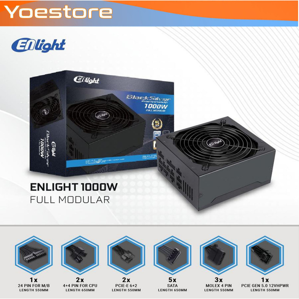 ENLIGHT PSU 1000 WATT 80 PLUS GOLD FULL MODULAR PCIE GEN 5