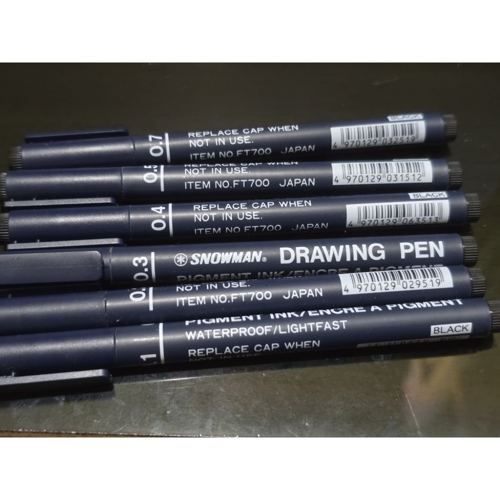 

DRAWING PEN SNOWMAN 700 PIGMEN HITAM 1 MM - 7 MM DRAWING PEN SNOWMAN FT700 JAPAN