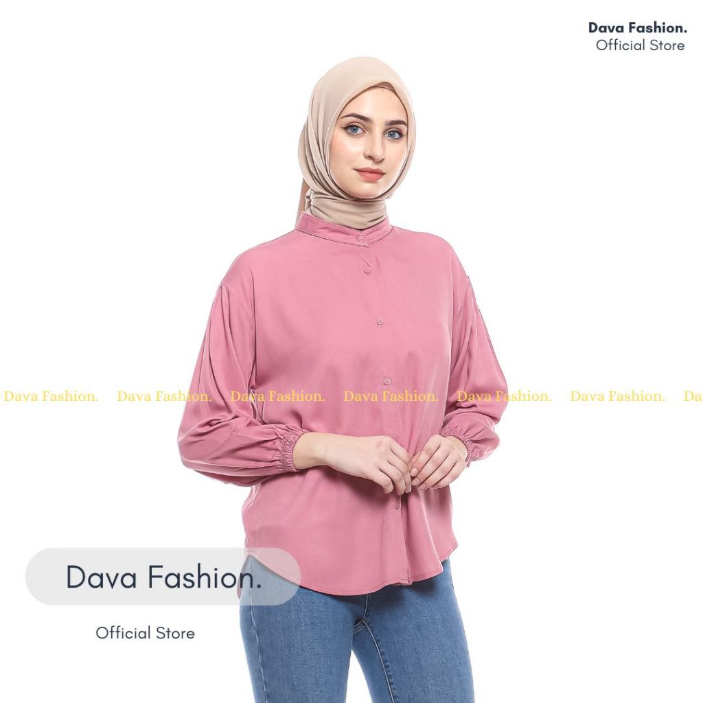 kemeja wanita rayon premium/kemeja rayon twill polos/atasan rayon twill kancing