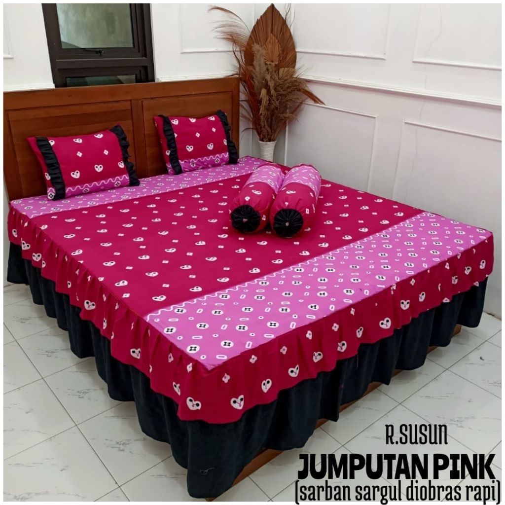 Sprei Rumbai Susun Murah Sprei Rumbai Batik Jumputan No. 1 King Size 180x200 No. 2 Queen Size 160x20
