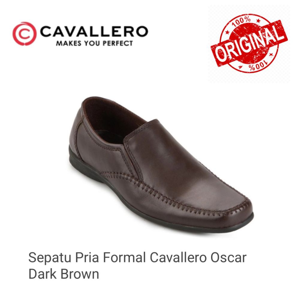 Sepatu Pria Formal Cavallero Oscar Dark Brown
