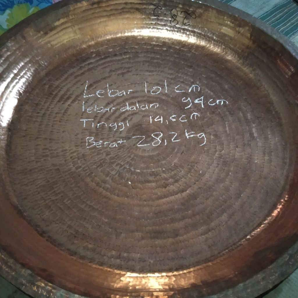 Jadi kenceng wajan tembaga berat 28,2kg buat produksi dodol atau jenang