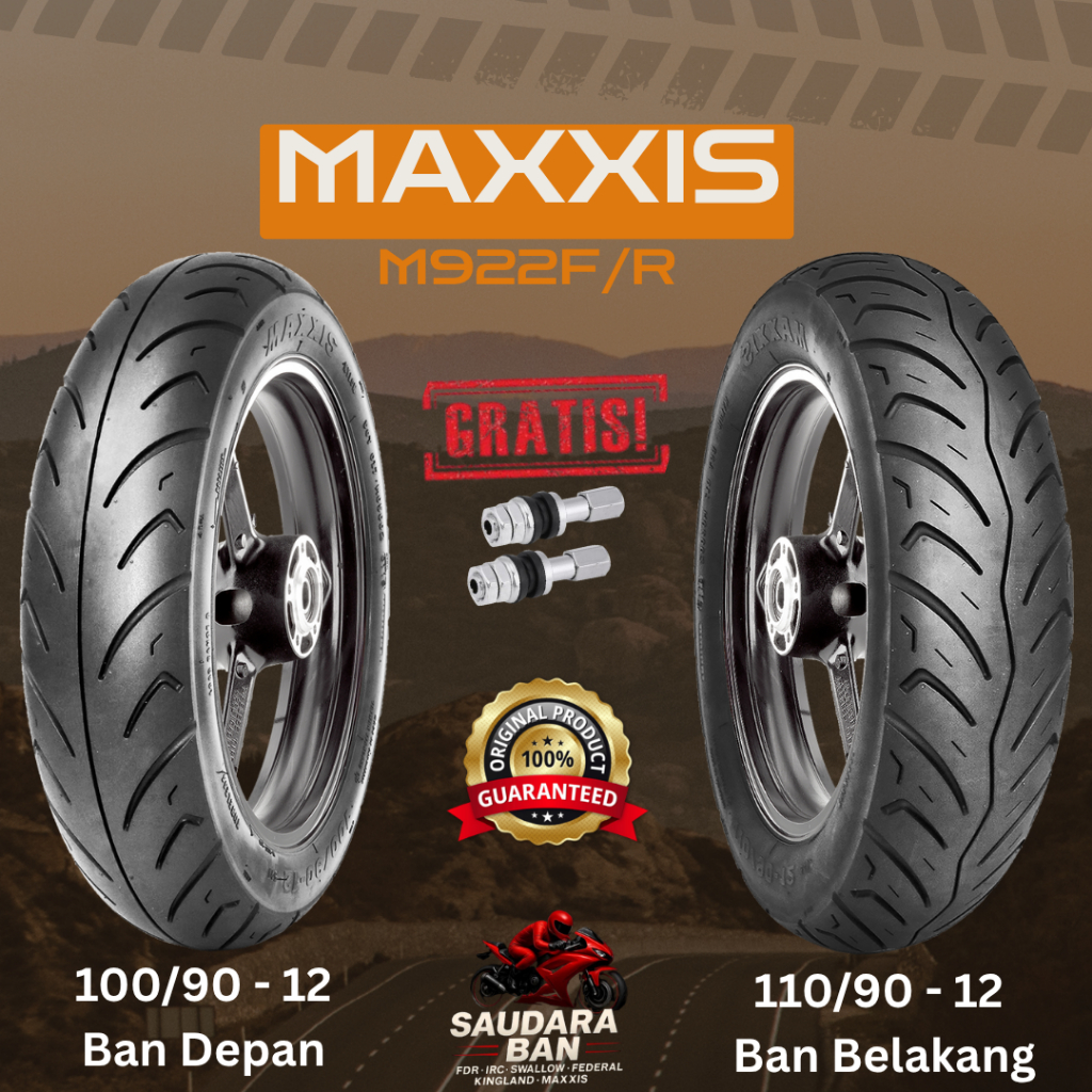 [READY COD] BAN LUAR MAXXIS M922F & M922R TUBELESS RING 12 DIJAMIN ORIGINAL