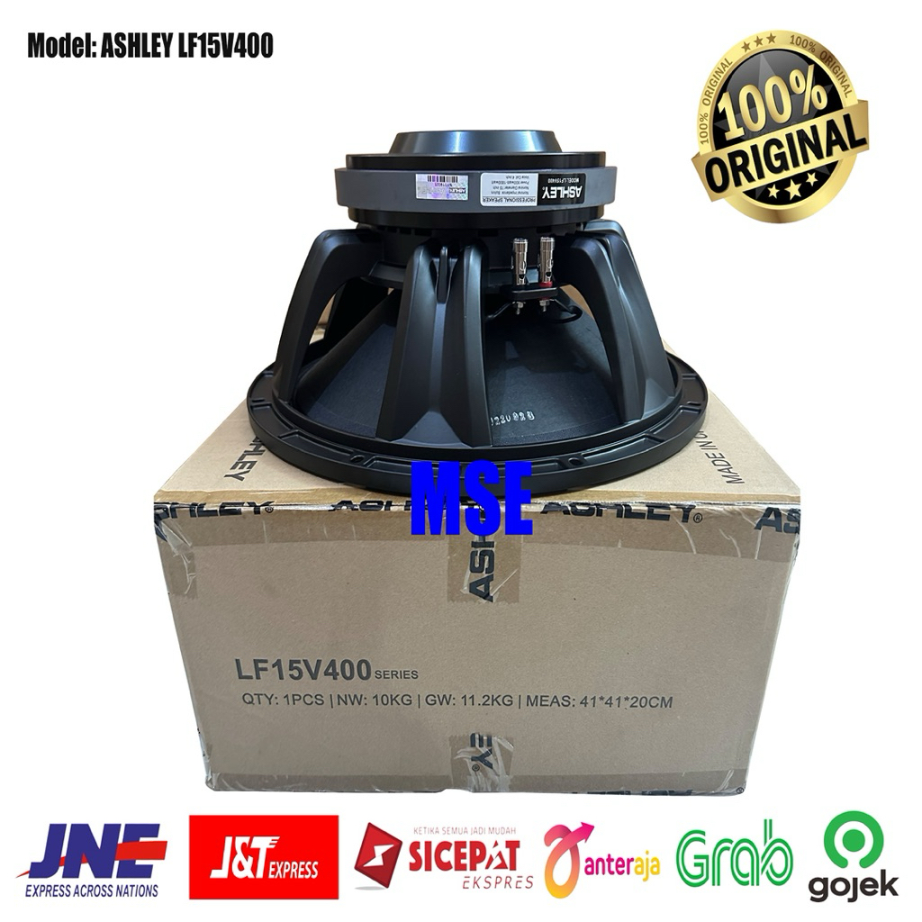 SPEAKER KOMPONEN 15 INCH VOICE COIL 4 INCH ASHLEY LF15V400 LF15 V400 ORIGINAL ASHLEY UNTUK SUBWOOFER