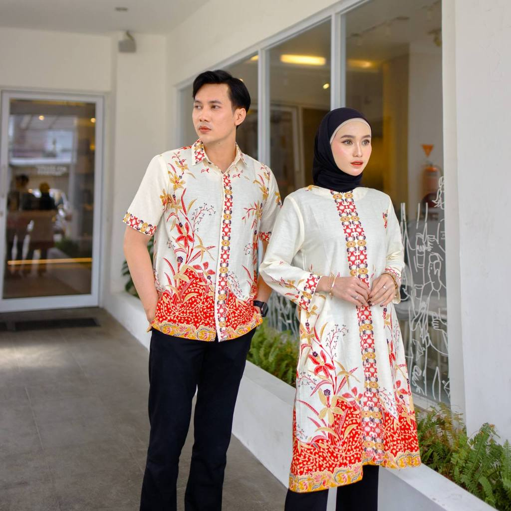 Benang Raja Couple Batik Hem Dan Tunik Katun Uj Cibulan