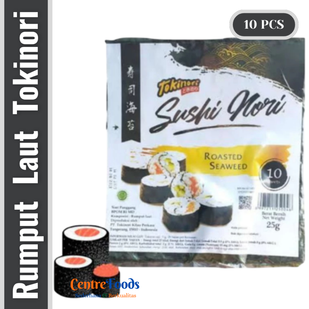

Rumput Laut - Sushi Nori Ramen TOKINORI | Isi 10 Pcs - 25gr [ Harga Per BKS ]