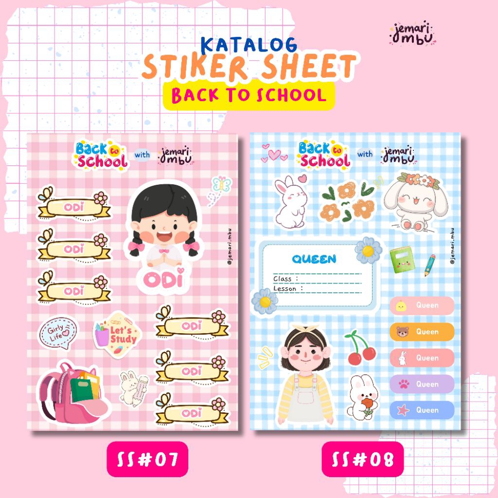 

JM STIKER SHEET LEMBARAN STIKER BACK TO SCHOOL STIKER NAMA STIKER CUSTOM NAMA STIKER NAMA ANAK STIKER BUKU SEKOLAH