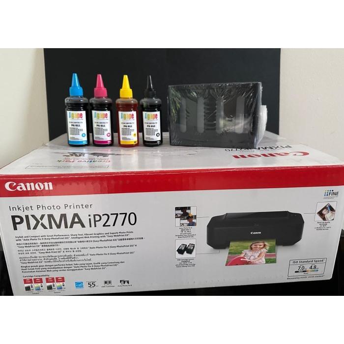 canon ip2770 100% baru berikut catridge 810 811 dan infusan 400ml tinta dan tabung exlusive+asesoris