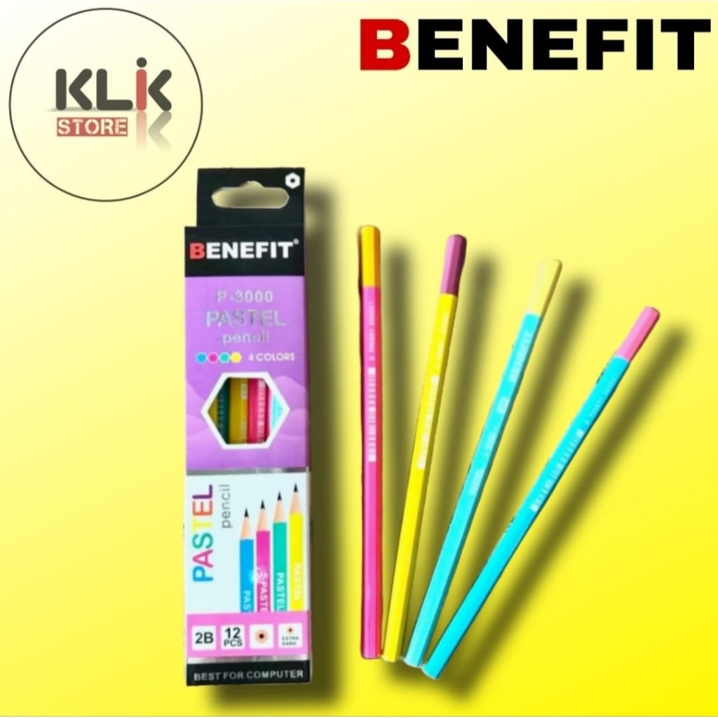 

(Ecer / 1pcs) Pensil 2B Benefit Pastel P-3000