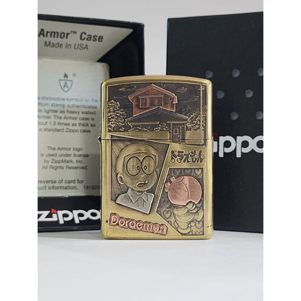 Original ZippoArmor Stand by Me Doraemon 3D engrave 3 sisi