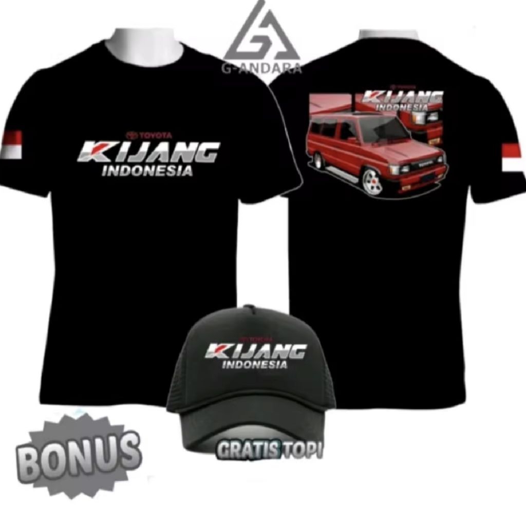 KAOS KIJANG INDONESIA BONUS TOPI