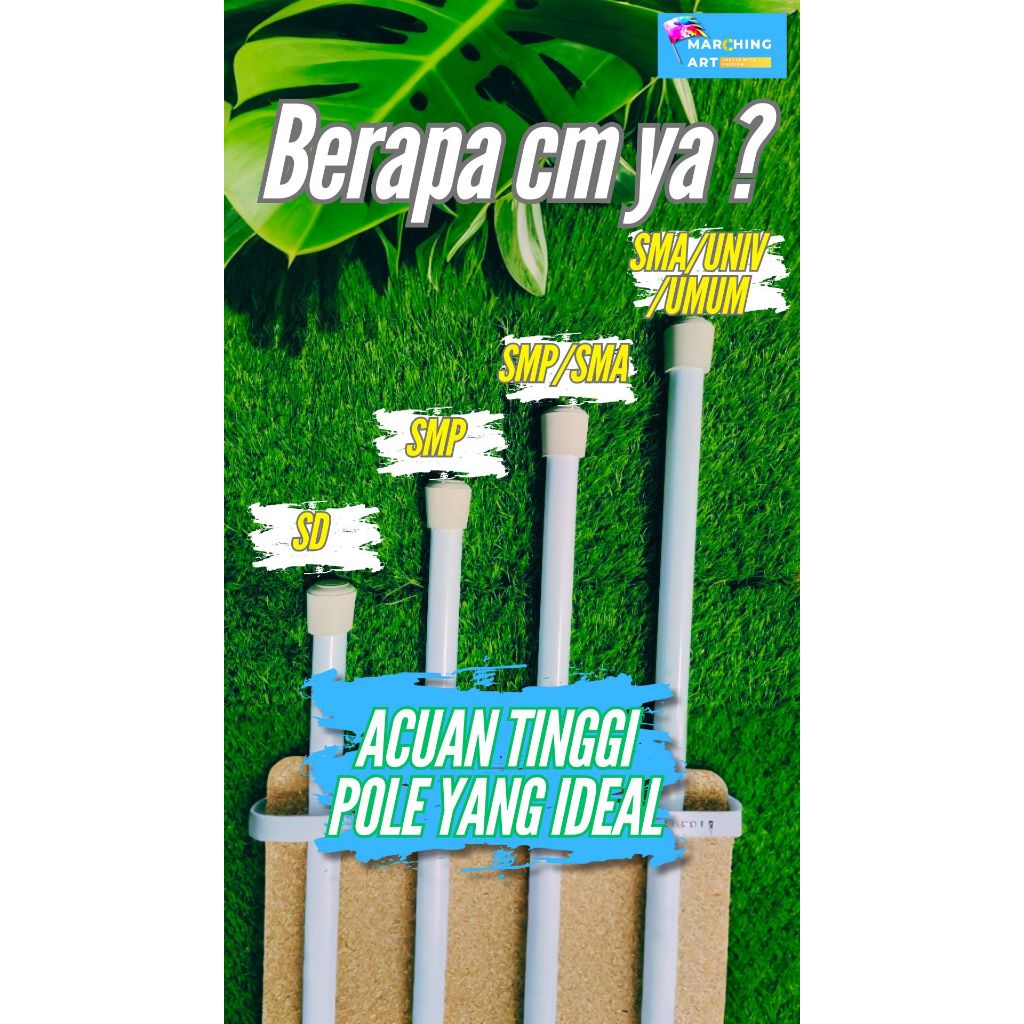 HKJ Tongkat Bendera Flag Tiang Pole Color Guard Marching Band / Drum band