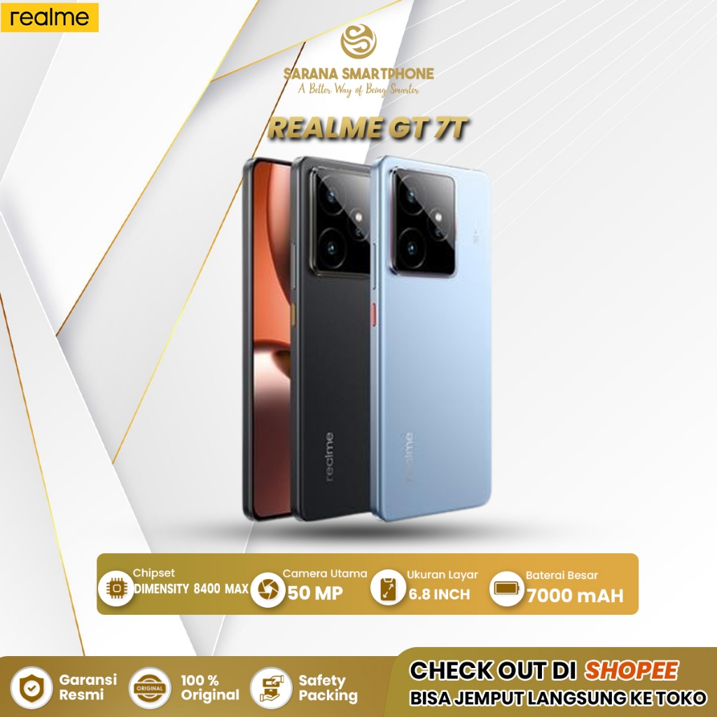 Realme GT 7T 12+12/256GB HP Gaming Hp Flagship Smartphone Android Terbaru Original Garansi Resmi