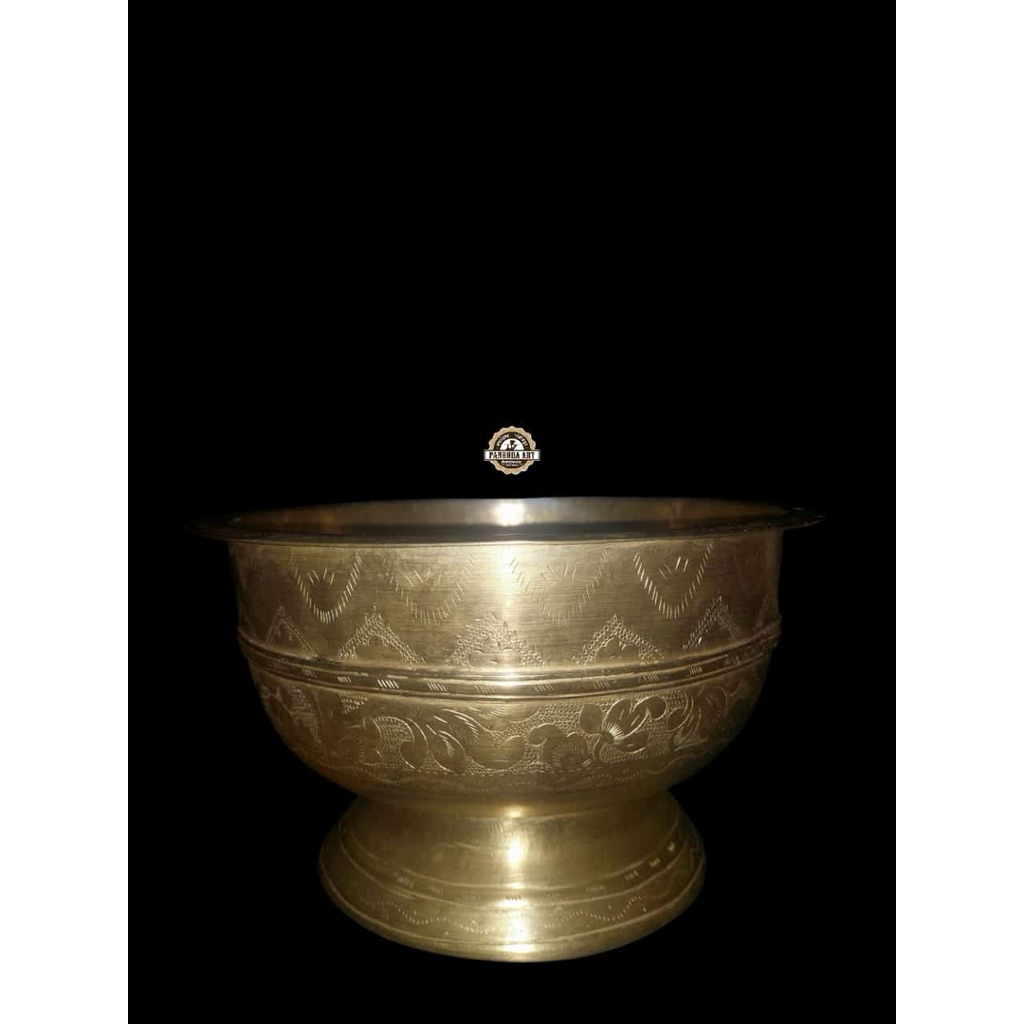 Bokor kuningan ukir lawas TEBAL ( B906 )