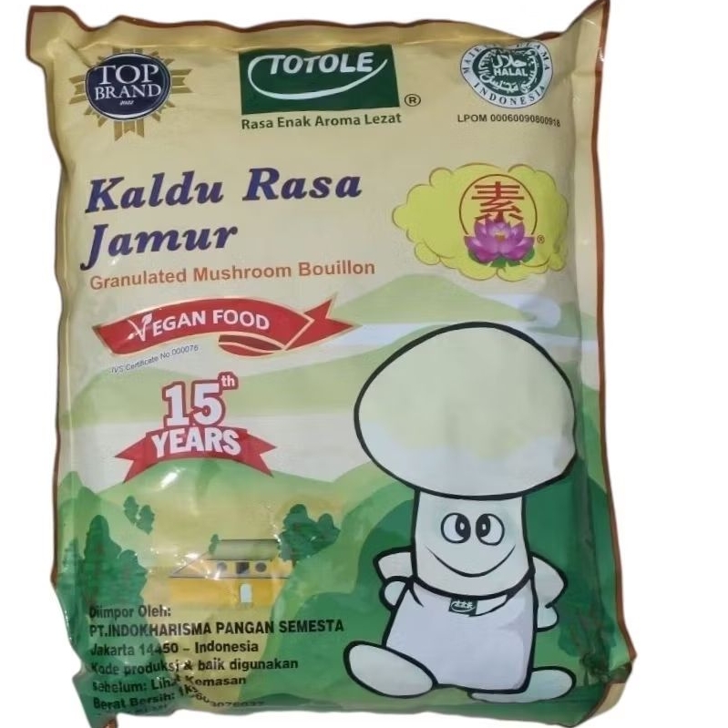 

Totole Kaldu Jamur mokoceng micin jamur vegan vegetarian halal 80gr, 200gr, 400gr, 1000kg 1kg