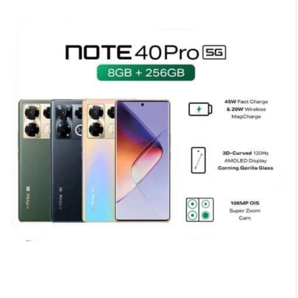HP INFINIX NOTE 40 PRO 5G 8/256 GB - INFINIX NOTE 40 PRO 5G GARANSI RESMI