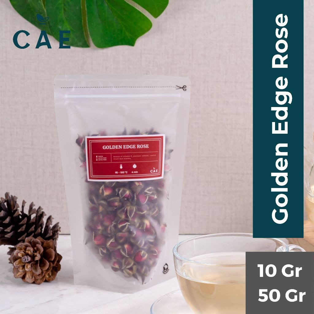 

Golden Edge Rose Flower Tea Tisane Bunga Mawar Emas Rosebud Herbal 10 - 50 Gr